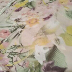Floral silk fabric on pink background (end of batch)